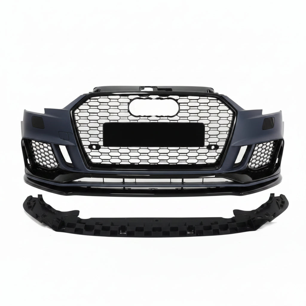 Front Bumper For Audi A3 / S3 8V 16-20 Facelift RS3 Style Honeycomb Grill