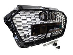 Honeycomb Grill for A3 / S3 8V 2016-2020 Facelift Grille Gloss Black ACC RADAR