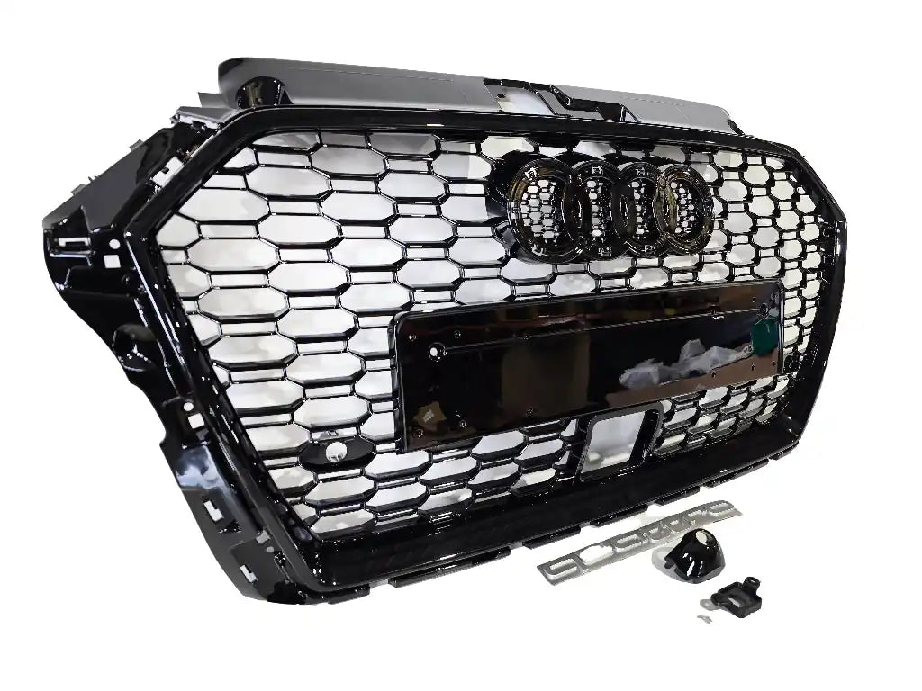 Honeycomb Grill for A3 / S3 8V 2016-2020 Facelift Grille Gloss Black ACC RADAR