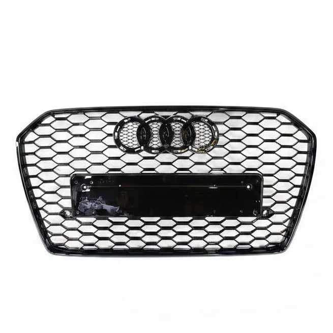 Honeycomb Grill for Audi A6 / S6 C7.5 2015-2018 Facelift Grille Gloss Black