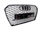Honeycomb Grill for Audi A6 / S6 C7.5 2015-2018 Facelift Grille Gloss Black