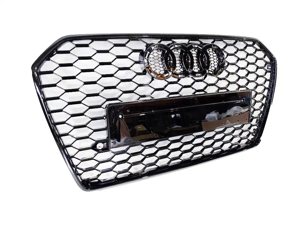 Honeycomb Grill for Audi A6 / S6 C7.5 2015-2018 Facelift Grille Gloss Black