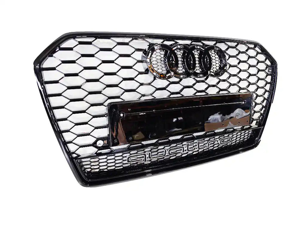 Honeycomb Grill for Audi A6 / S6 C7.5 2015-2018 Facelift Grille Gloss Black Q