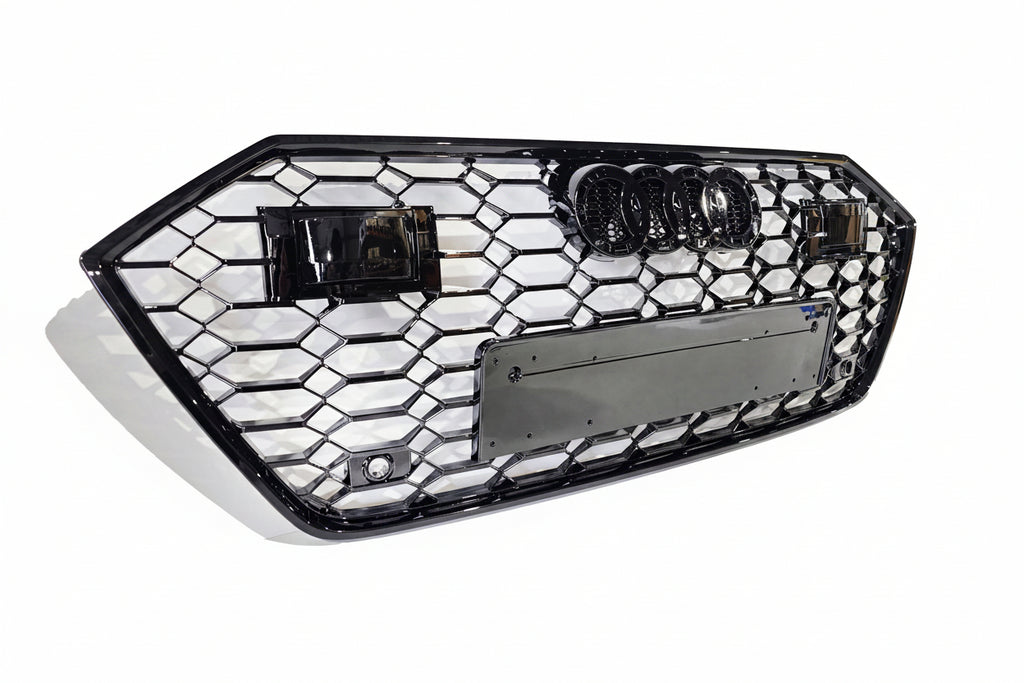 Honeycomb Grill for Audi A7 / S7 2019-2024 C8 Grille in Gloss Black ACC RADAR