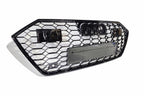 Honeycomb Grill for Audi A7 / S7 2019-2024 C8 Grille in Gloss Black ACC RADAR