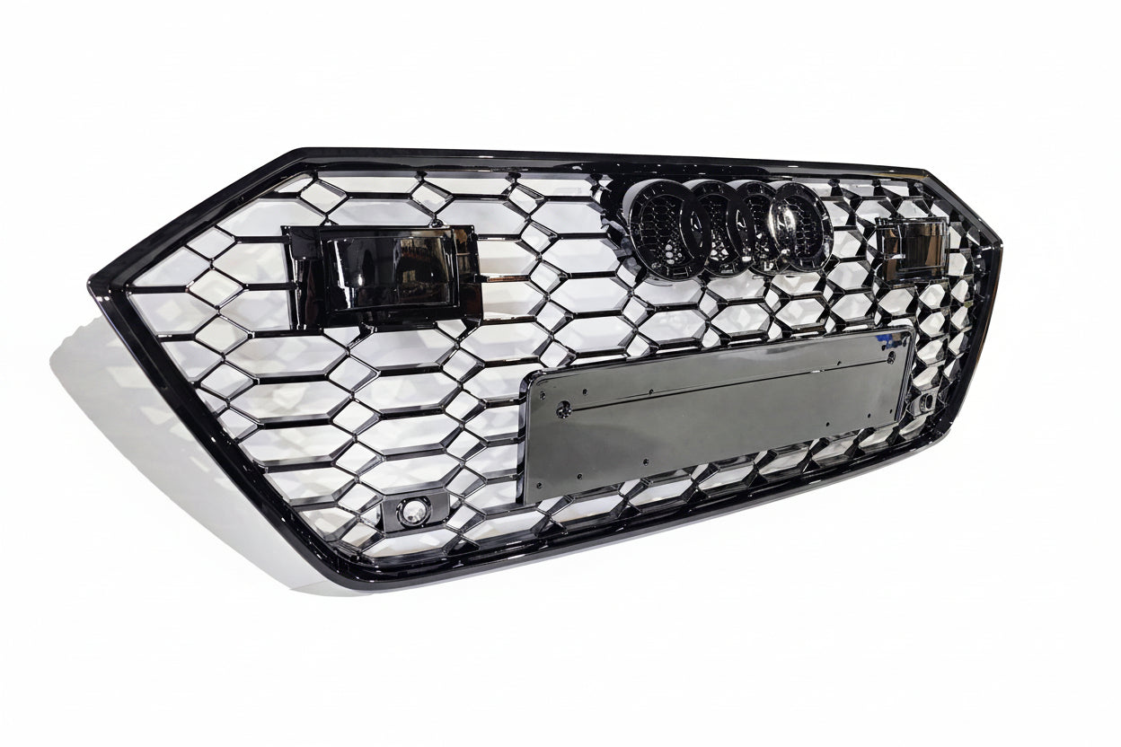 Honeycomb Grill for Audi A7 / S7 2019-2024 C8 Grille in Gloss Black ACC RADAR