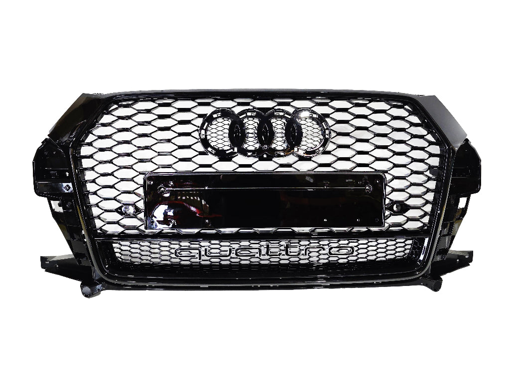 Honeycomb Grill for Audi Q3 / SQ3 2016-2018 Facelift Grille Gloss Black