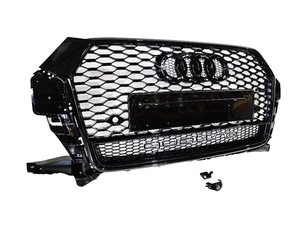 Honeycomb Grill for Audi Q3 / SQ3 2016-2018 Facelift Grille Gloss Black