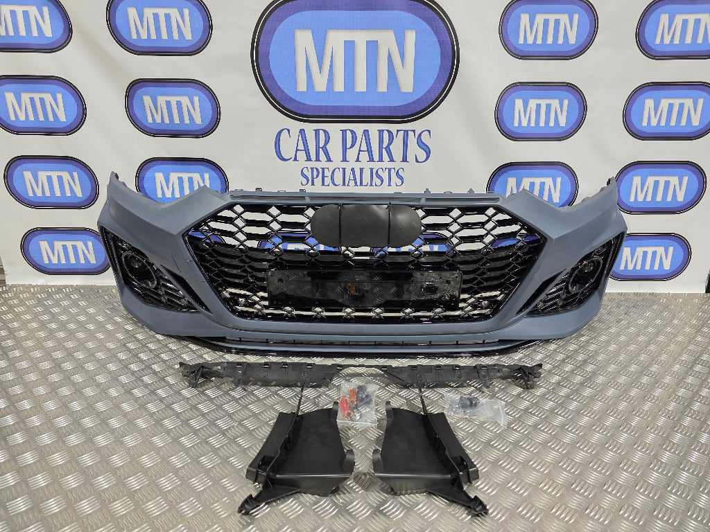 Front Bumper For Audi A5 / S5 B9.5 2020-2024 Facelift RS5 Style Honeycomb Grille