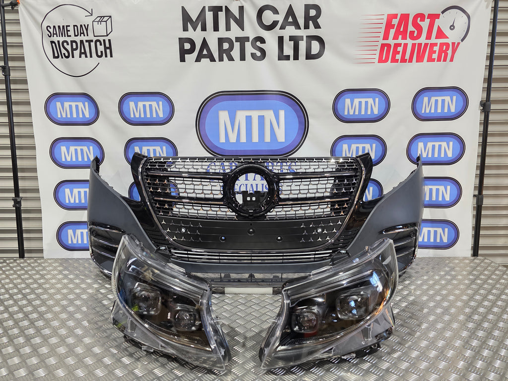 FRONT BUMPER FOR MERCEDES VITO V CLASS W447 15-26 AMG LINE V300D LIGHTS KIT
