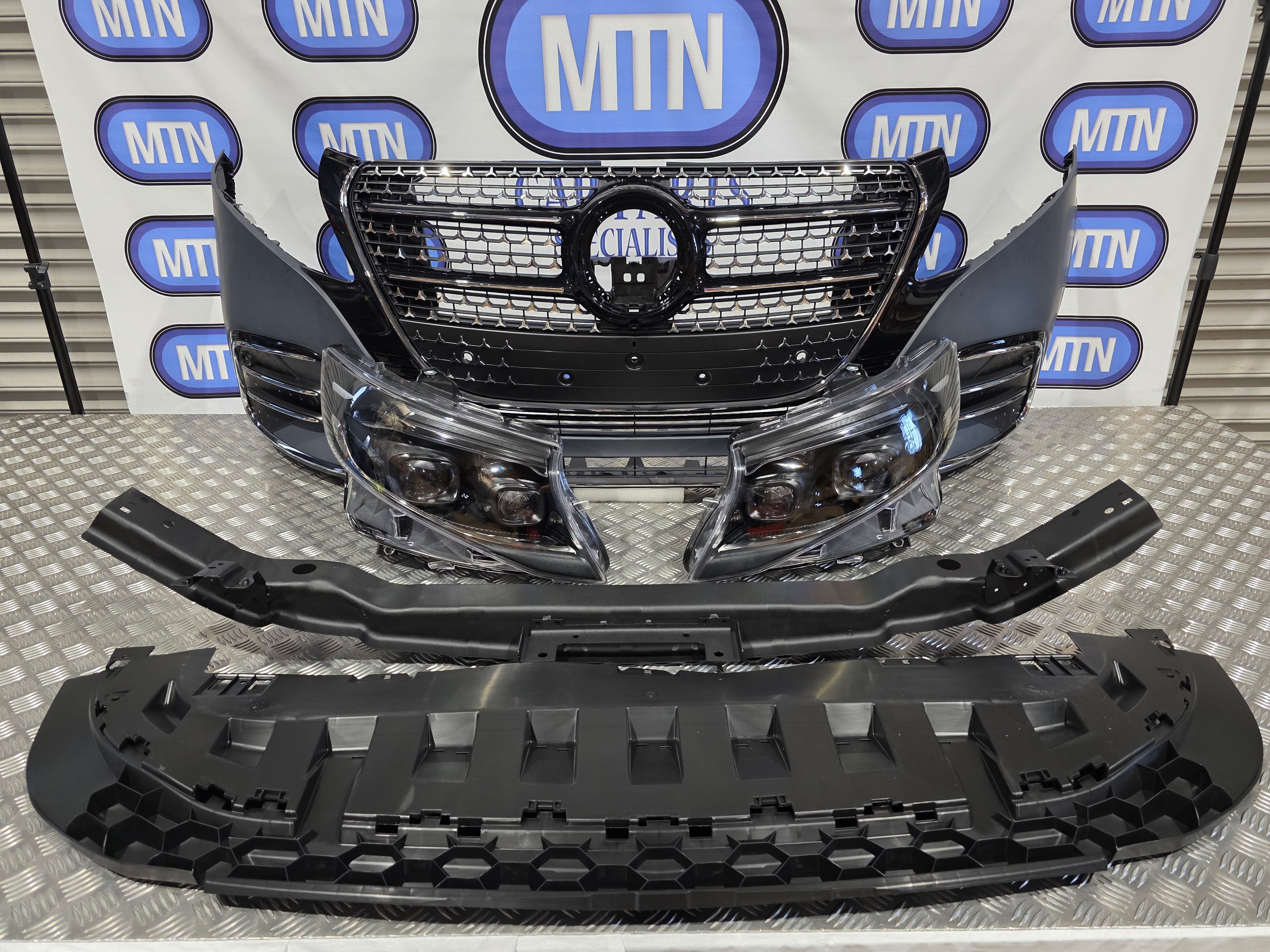 FRONT BUMPER FOR MERCEDES VITO V CLASS W447 15-26 AMG LINE V300D LIGHTS KIT