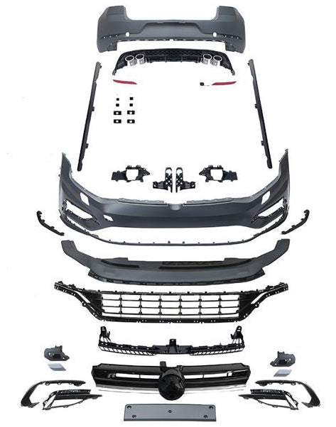 COMPLETE CONVERSION KIT FOR VW Golf MK 7 TO MK7.5 R LINE FRONT AND REAR BUMPERS, GRILLE, FOGLIGHTS Main image