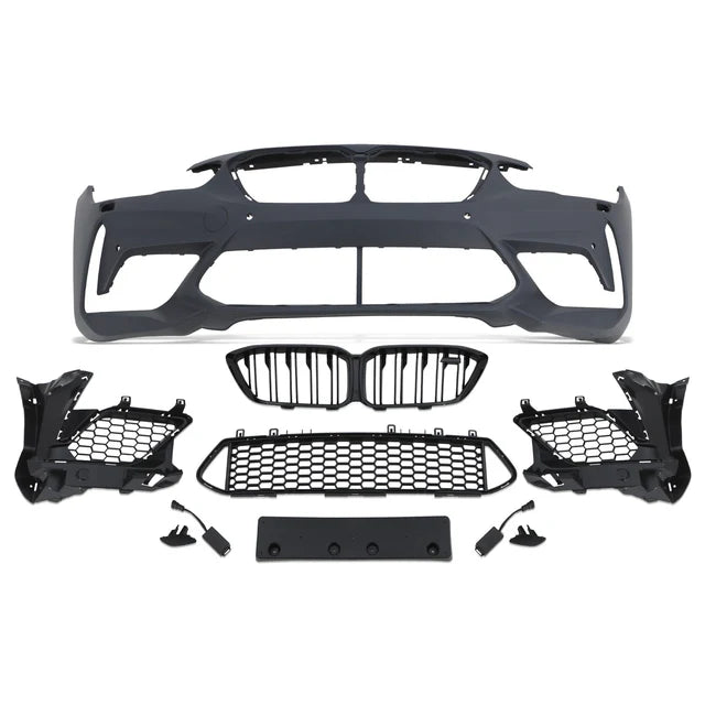 FULL FRONT BUMPER M2 STYLE GLOSS BLACK TRIM FOR BMW 1 SERIES F20 LCI