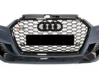 Front Bumper For Audi A3 / S3 8V 16-20 Facelift RS3 Style Honeycomb Grill