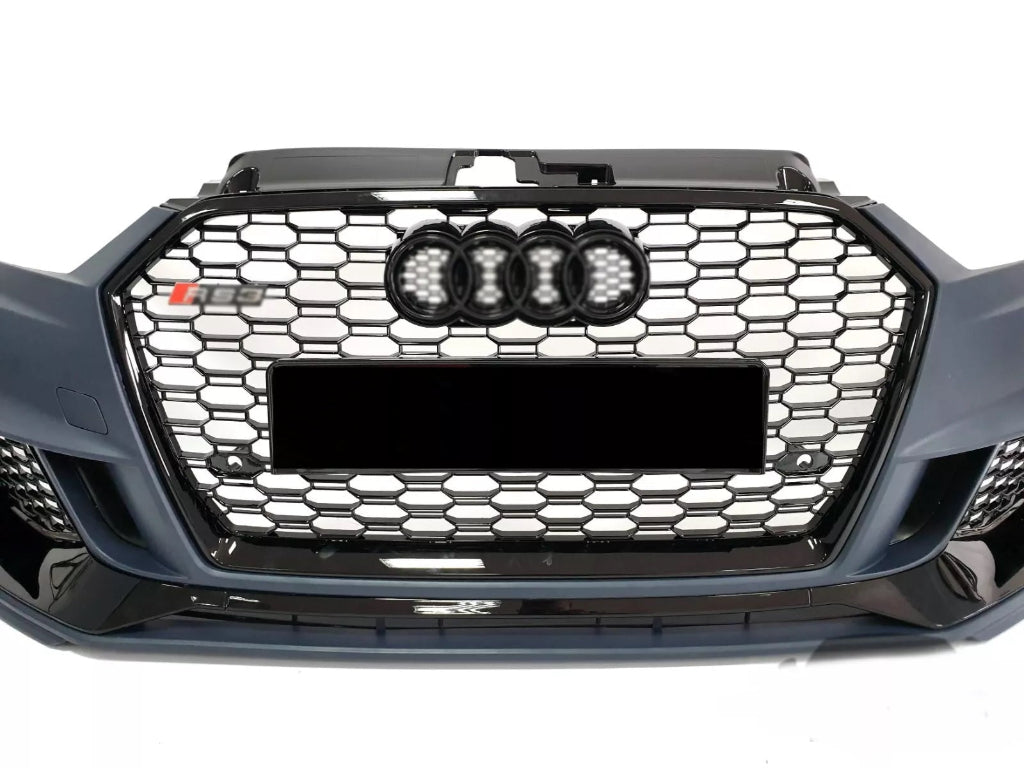 Front Bumper For Audi A3 / S3 8V 16-20 Facelift RS3 Style Honeycomb Grill