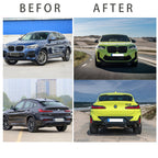 Complete Bodykit for BMW x4 G02 to X4M F98 LCI Front & Rear Bumper, Lights Front, Grille, Exhaust Tips
