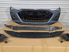 Front Bumper For Audi A7 / S7 2019-2024 C8 RS7 Style Honeycomb Grill