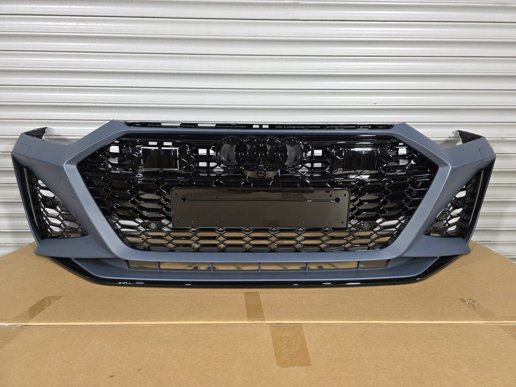 Front Bumper For Audi A7 / S7 2019-2024 C8 RS7 Style Honeycomb Grill