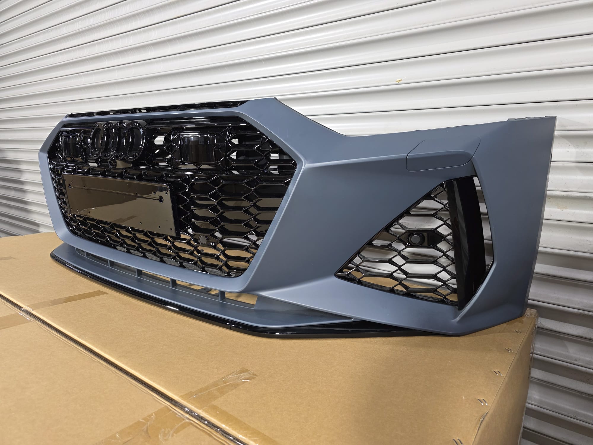 Front Bumper For Audi A7 / S7 2019-2024 C8 RS7 Style Honeycomb Grill