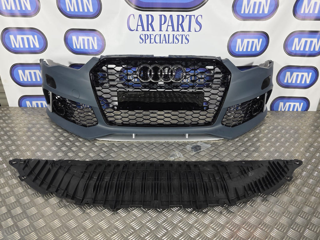 Front Bumper For Audi A6 / S6 C7.5 2015-2018 Facelift RS6 Style Honeycomb Grill