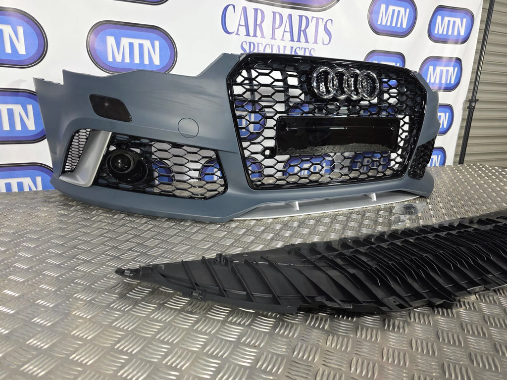 Front Bumper For Audi A6 / S6 C7.5 2015-2018 Facelift RS6 Style Honeycomb Grill