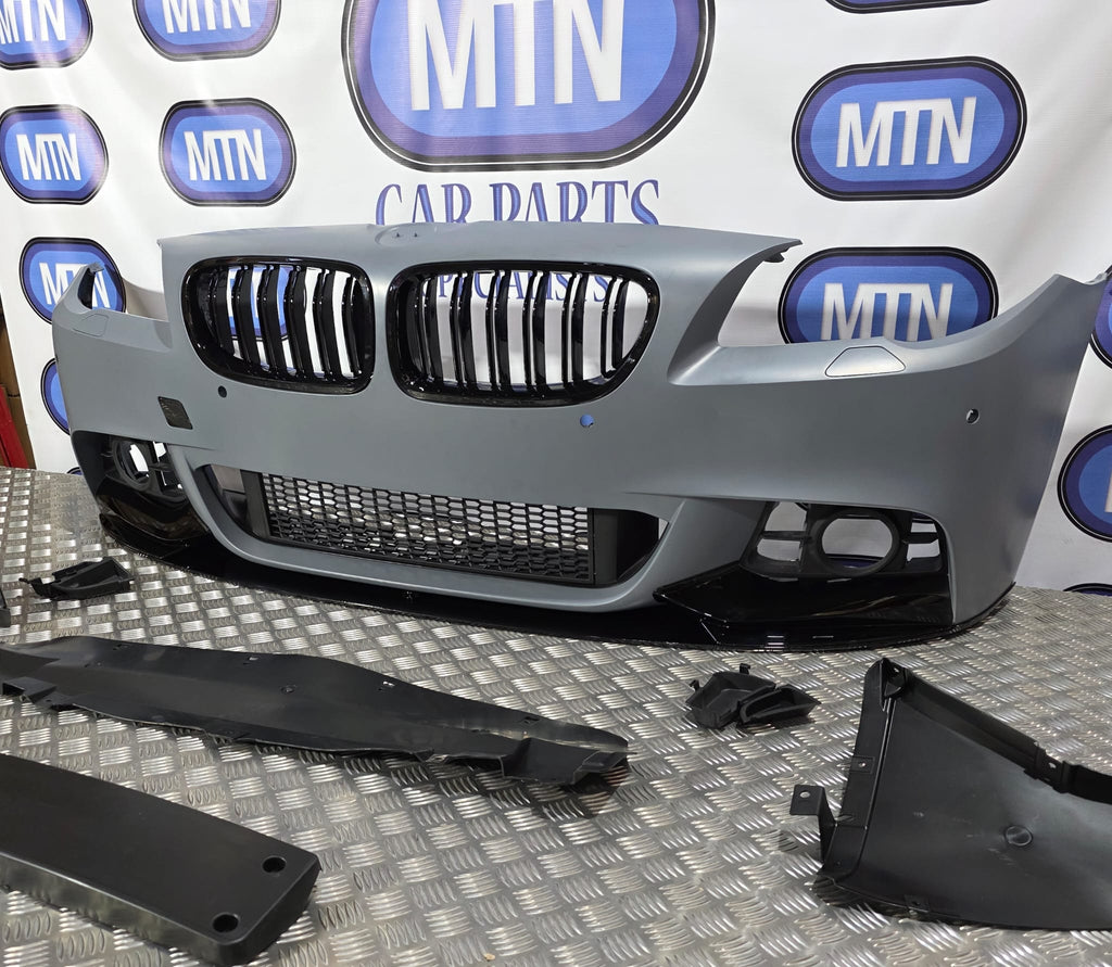 BMW 5 SERIES M SPORT 2013 - 2017 F10 F11 LCI FACELIFT FRONT BUMPER + GRILLS TRIM