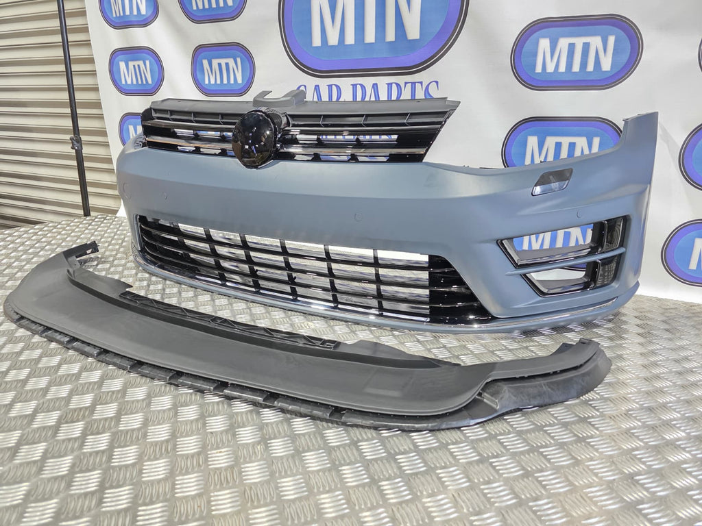 FRONT BUMPER FOR VW VOLKSWAGEN GOLF MK 7 R COMPLETE WITH GRILL PRE FACELIFT