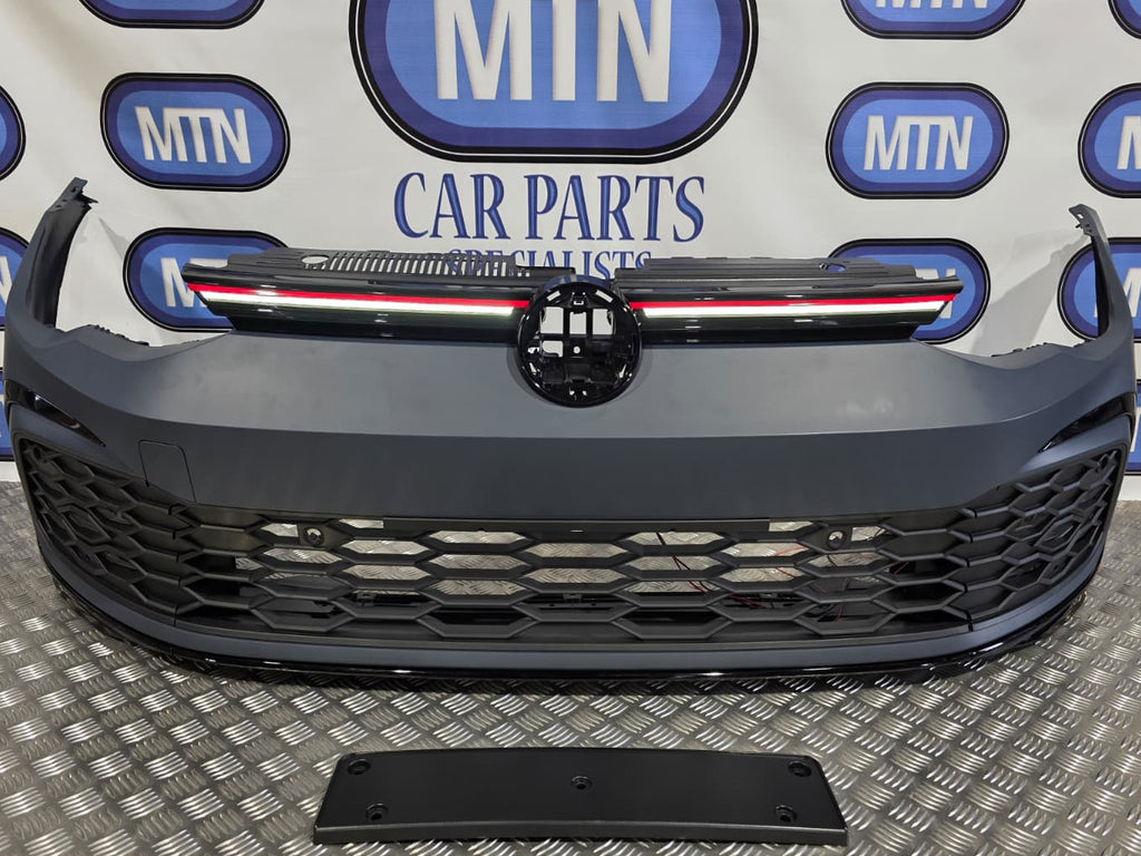 COMPLETE FRONT BUMPER FOR VW GOLF MK8 GTI 2020+ FRONT BUMPER, GRILLE, FOGS