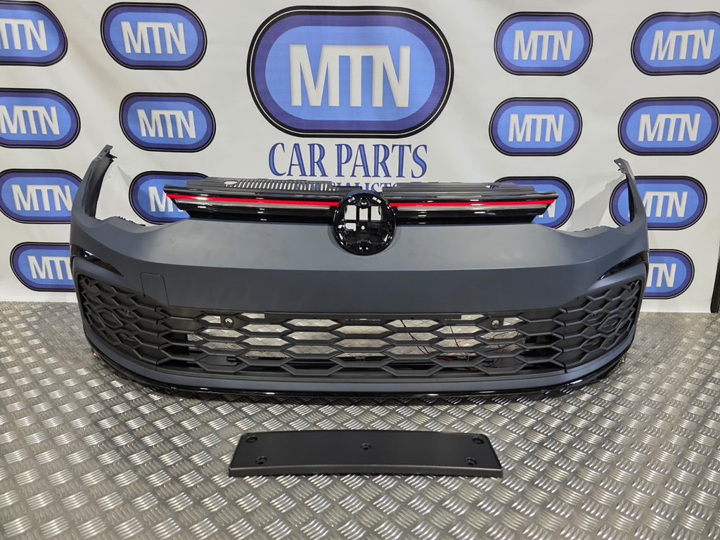 COMPLETE FRONT BUMPER FOR VW GOLF MK8 GTI 2020+ FRONT BUMPER, GRILLE, FOGS