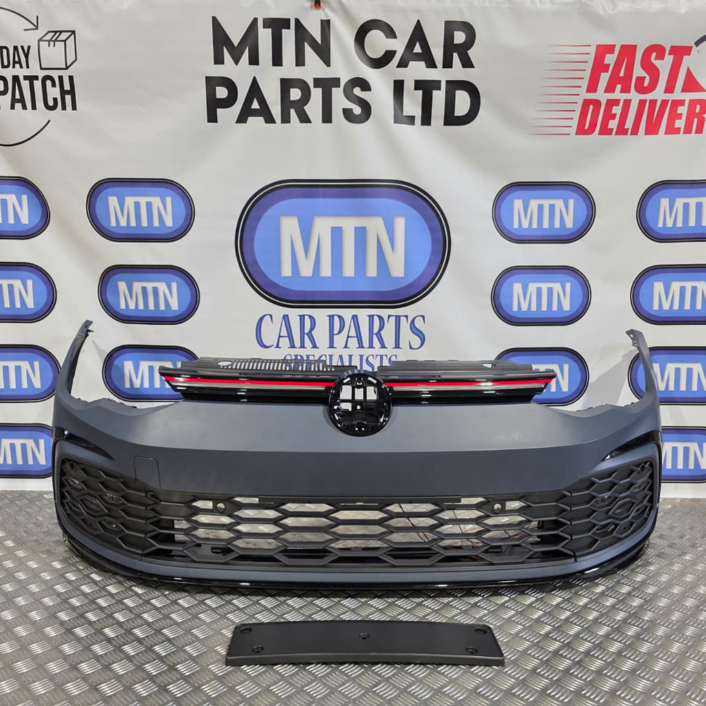 COMPLETE FRONT BUMPER FOR VW GOLF MK8 GTI 2020+ FRONT BUMPER, GRILLE, FOGS