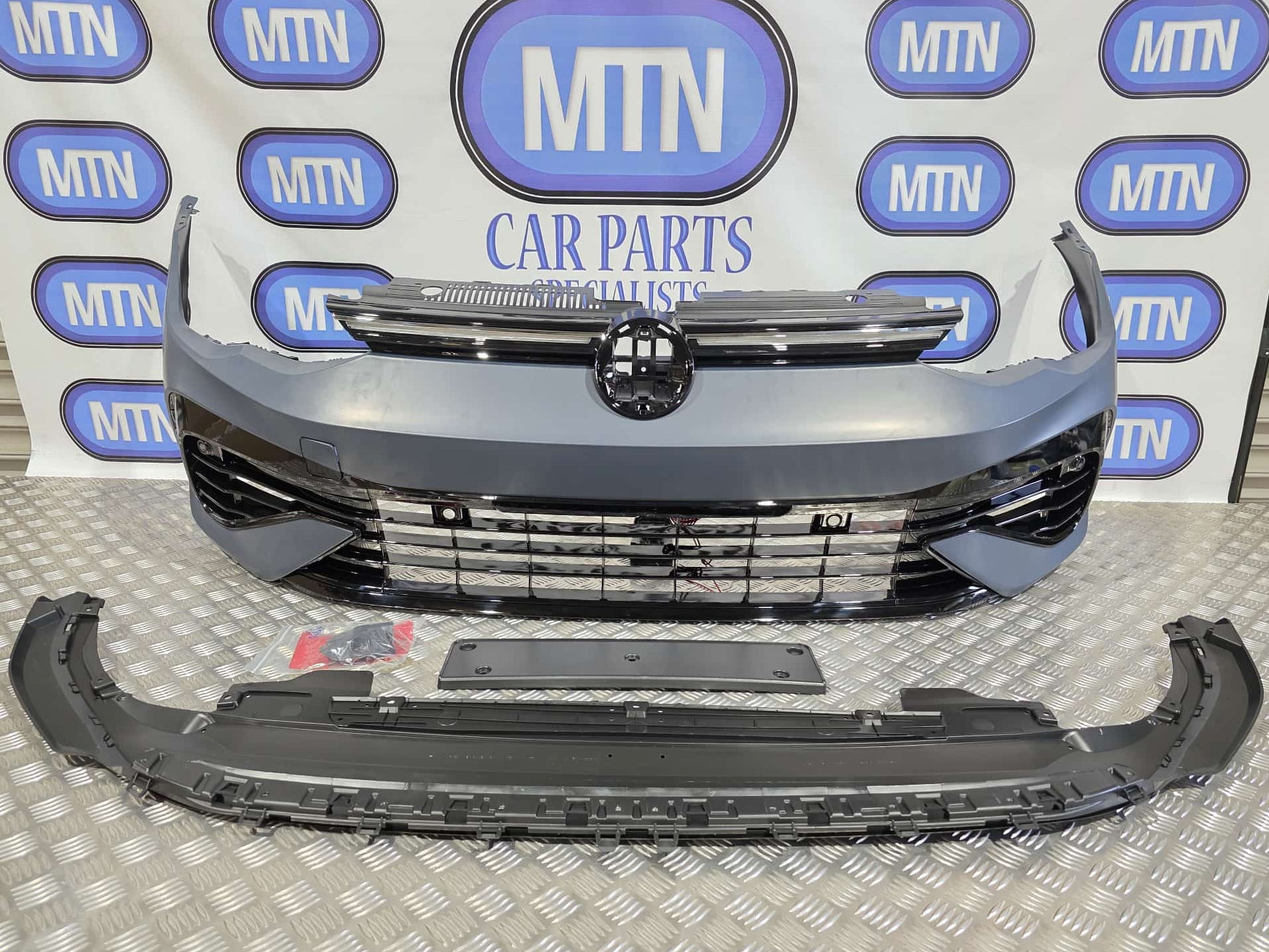 NEW FRONT BUMPER FOR VW GOLF MK8 R LINE WITH LOWER GUARD AND LED GRILL Secondary image