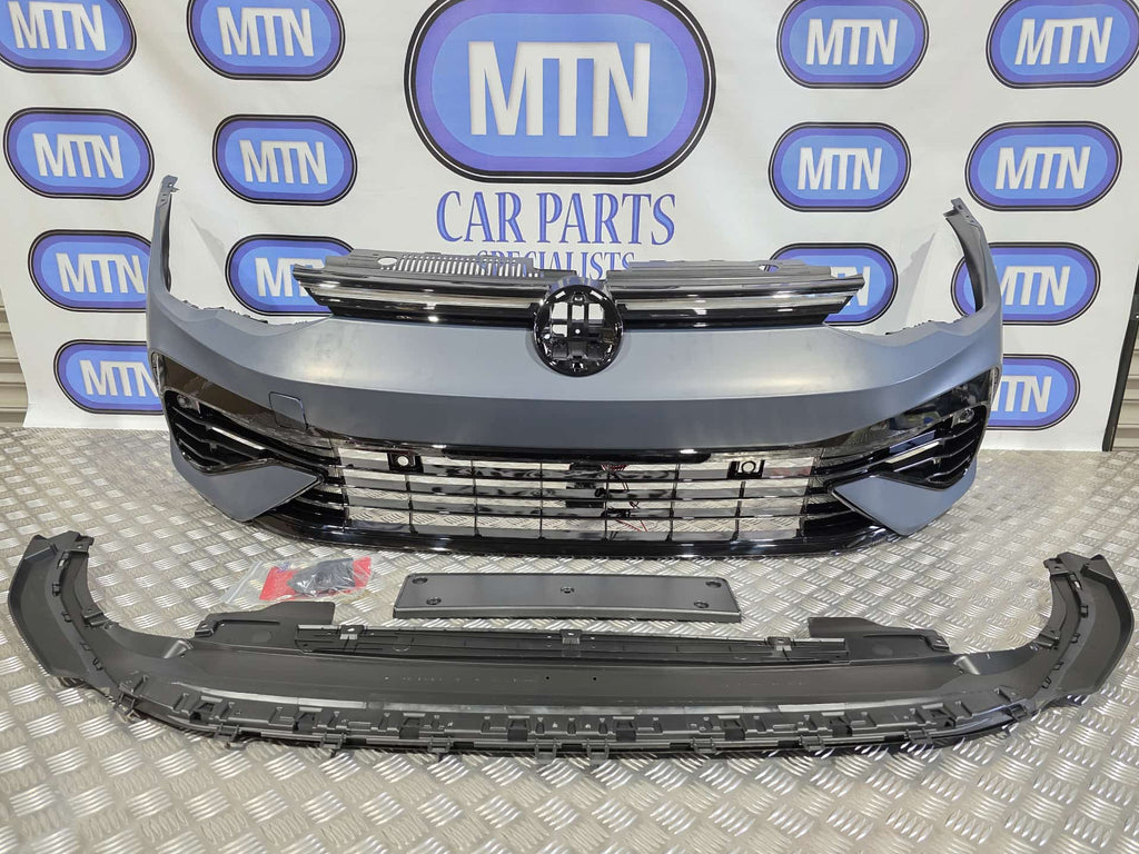 NEW FRONT BUMPER FOR VW GOLF MK8 R LINE WITH LOWER GUARD AND LED GRILL