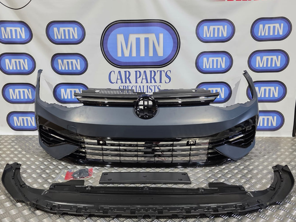 NEW FRONT BUMPER FOR VW GOLF MK8 R LINE WITH LOWER GUARD AND LED GRILL