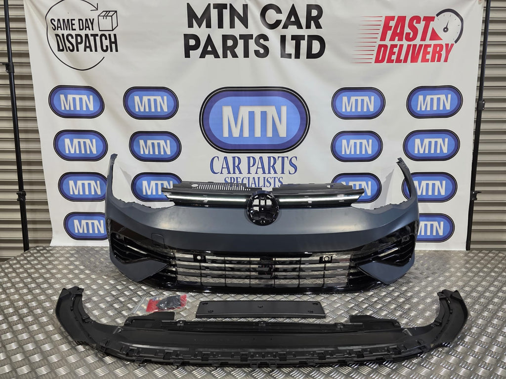 NEW FRONT BUMPER FOR VW GOLF MK8 R LINE WITH LOWER GUARD AND LED GRILL