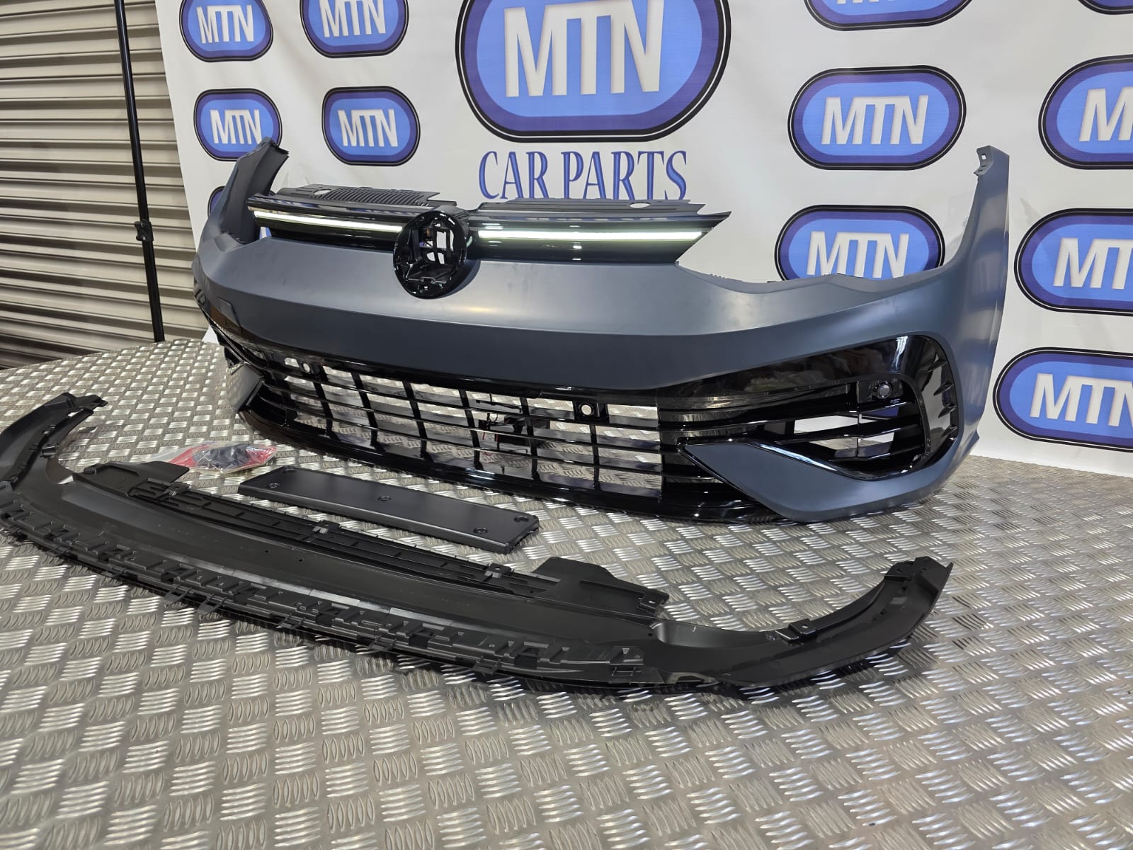 NEW FRONT BUMPER FOR VW GOLF MK8 R LINE WITH LOWER GUARD AND LED GRILL