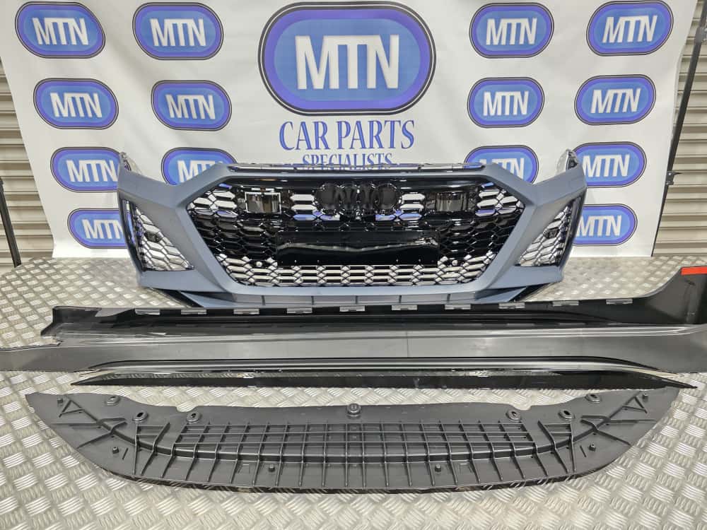 Front Rear Side Skirts Full Body Kit For Audi A7 / S7 19-24 C8 RS7 Style Gloss Black