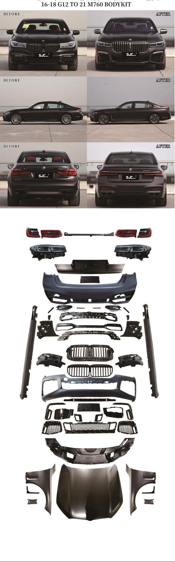 Complete Bodykit for BMW G11 Pre LCI 2015-2019 to G12 LCI 2022