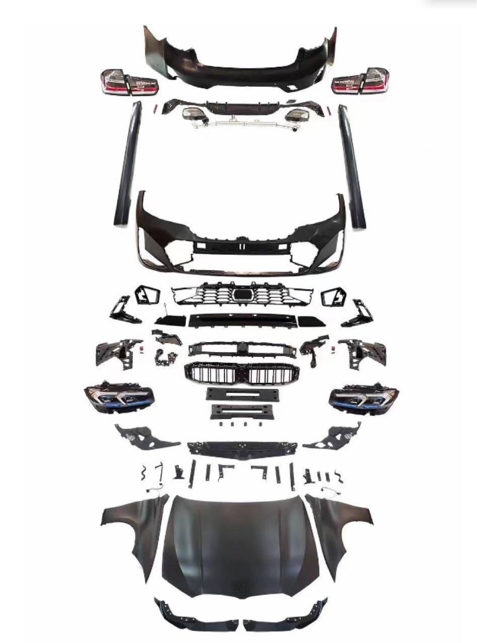 Complete Bodykit for BMW F30 to G20 LCI Front & Rear Bumper, Side Skirts, Front Wings, Bonnet, Lights Front & Back, Grille