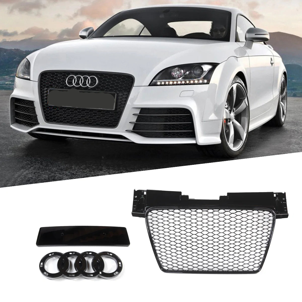 Honeycomb Grill for Audi TT / TTS 2006-2014 MK2 Grille Gloss Black Secondary image