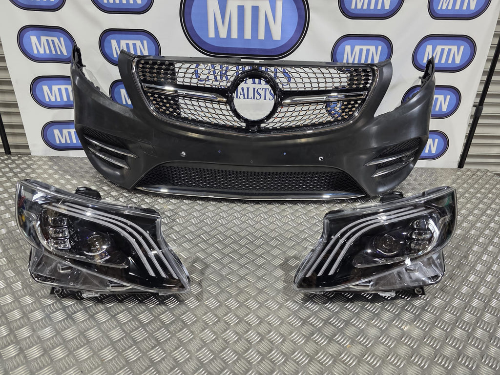 FRONT BUMPER FOR MERCEDES VITO V CLASS W447 15-24 HEADLAMPS AMG LINE NIGHT EDITION