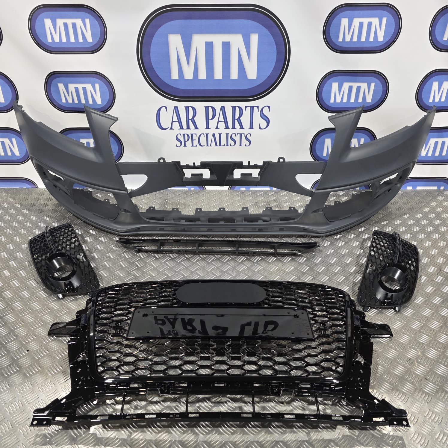Front Bumper For Audi Q5 / SQ5 2013-2016 Prefacelift S Line with Honeycomb Grill