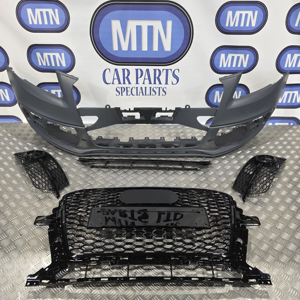 Front Bumper For Audi Q5 / SQ5 2013-2016 Prefacelift S Line with Honeycomb Grill