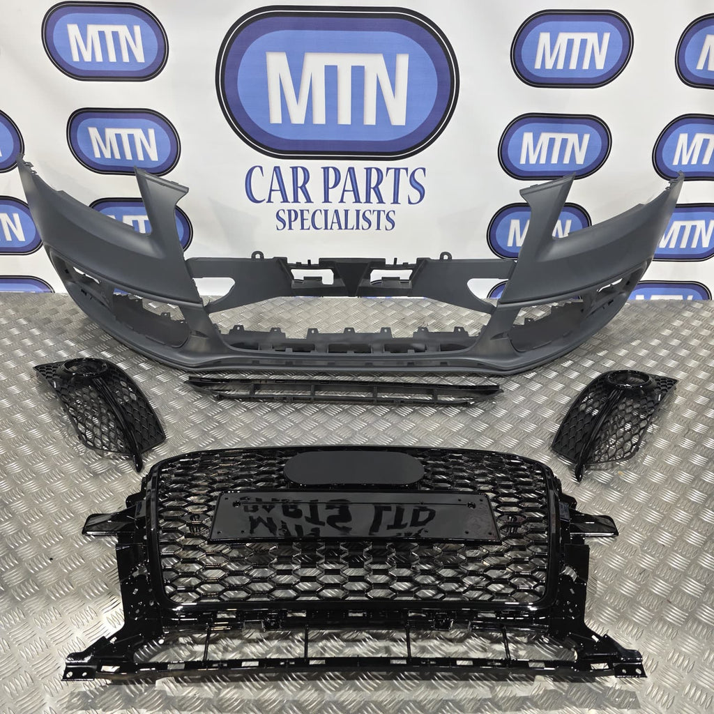 Front Bumper For Audi Q5 / SQ5 2013-2016 Prefacelift S Line with Honeycomb Grill