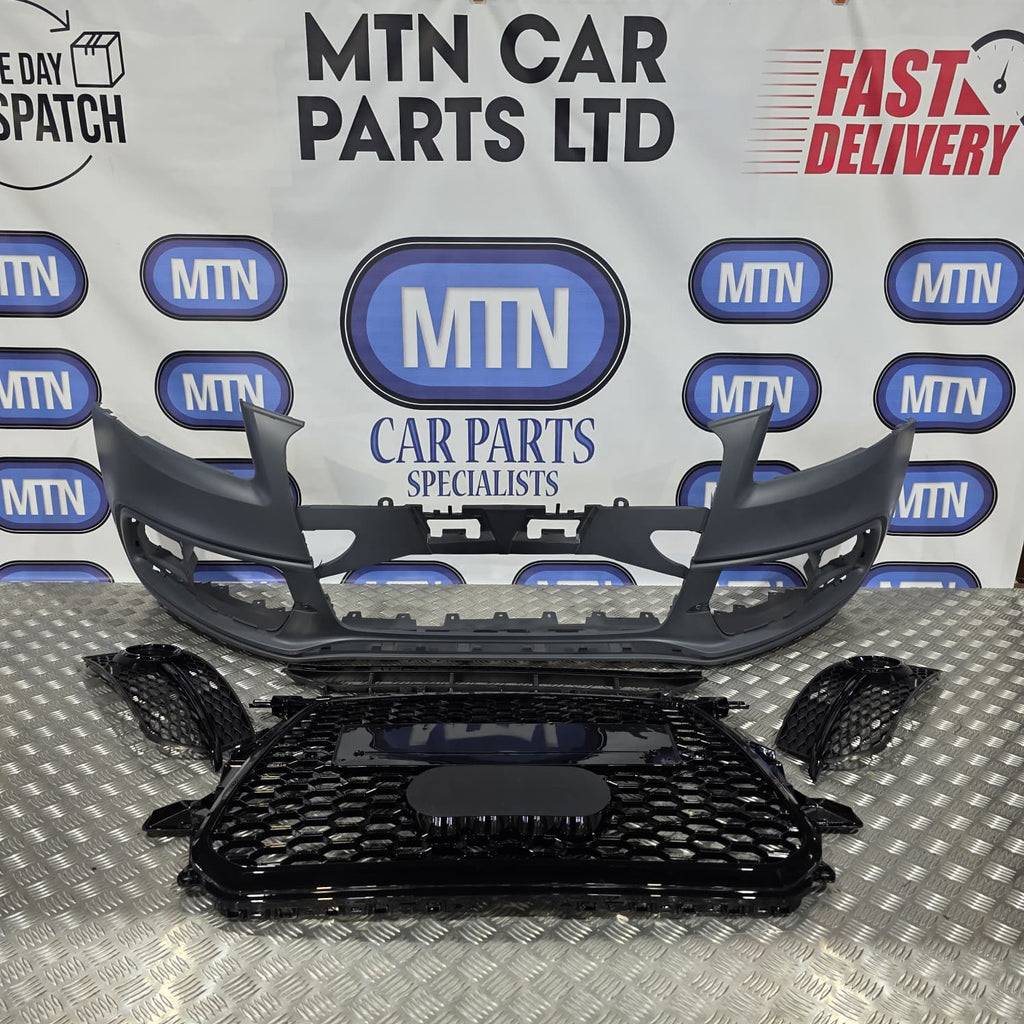 Front Bumper For Audi Q5 / SQ5 2013-2016 Prefacelift S Line with Honeycomb Grill
