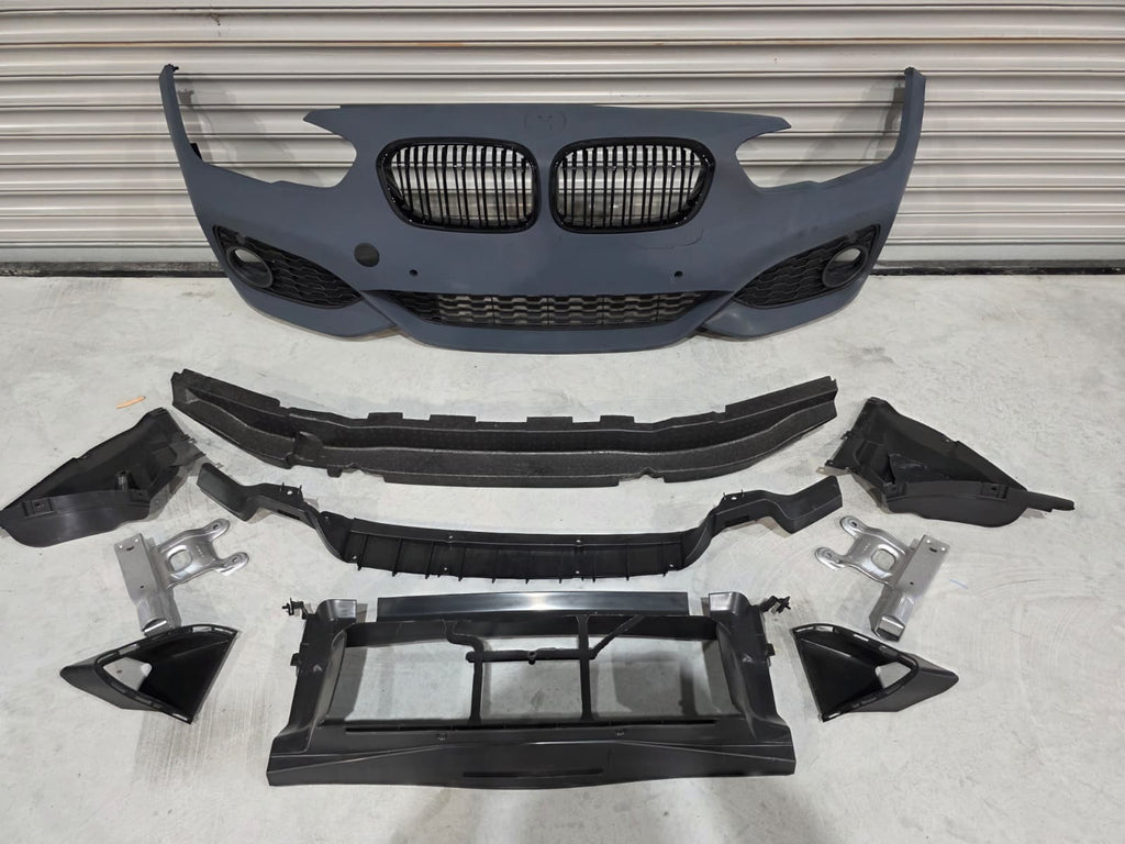 FULL FRONT BUMPER M-SPORT STYLE GLOSS BLACK TRIM FOR BMW 1 SERIES F20 LCI