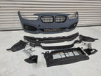FULL FRONT BUMPER M-SPORT STYLE GLOSS BLACK TRIM FOR BMW 1 SERIES F20 LCI
