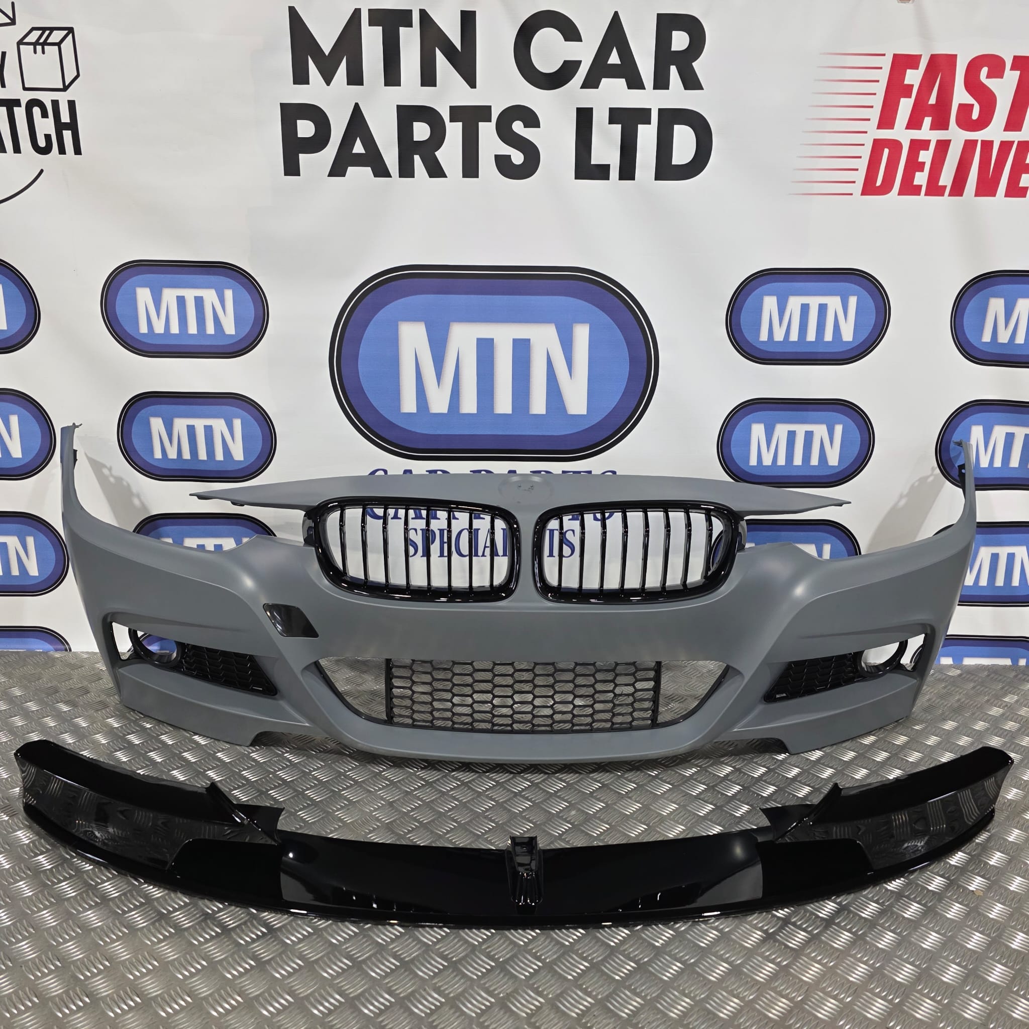 Front Bumper For BMW 3 Series 11-19 F30 F31 M Sport Splitter Kidney Grill Fogs