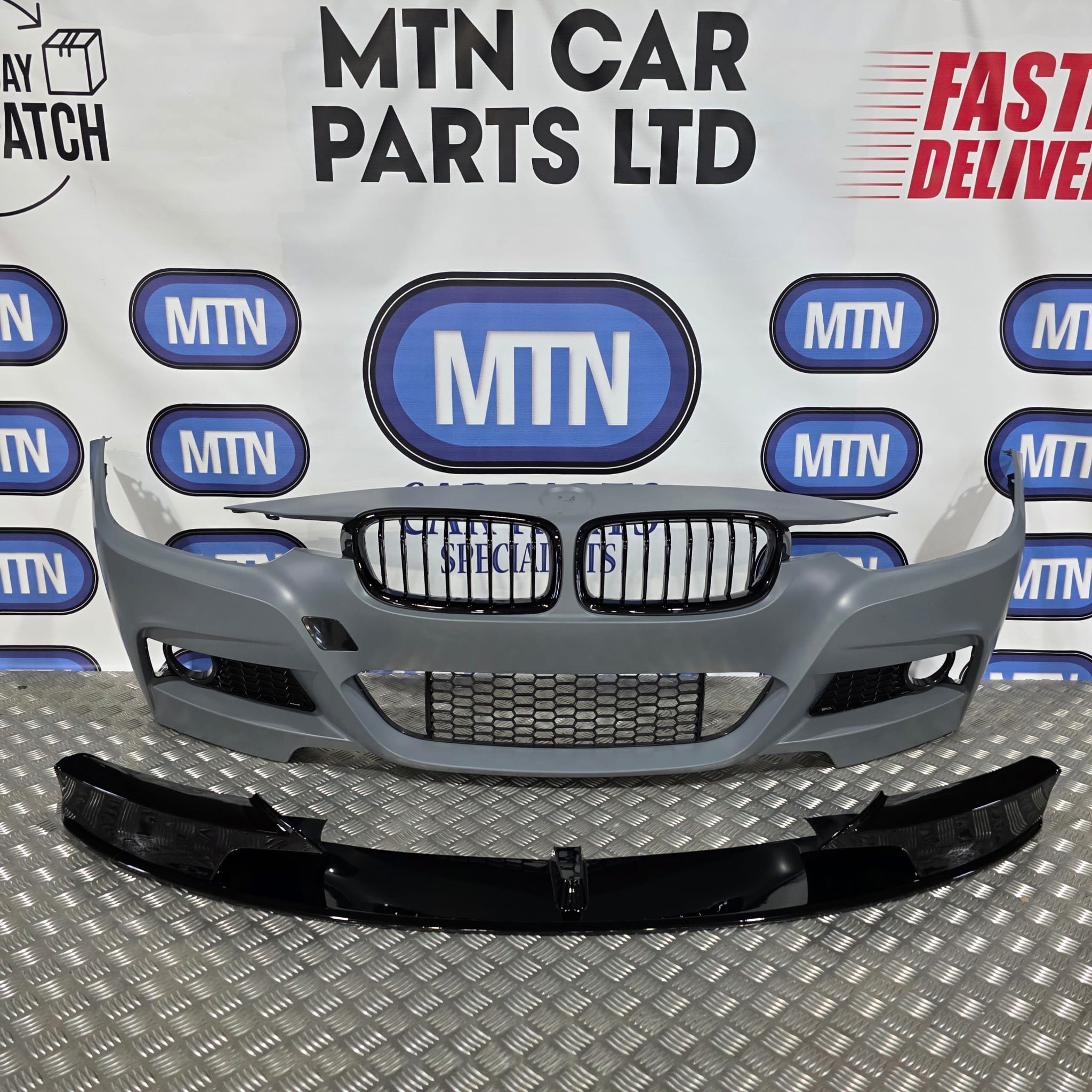 Front Bumper For BMW 3 Series 11-19 F30 F31 M Sport Splitter Kidney Grill Fogs