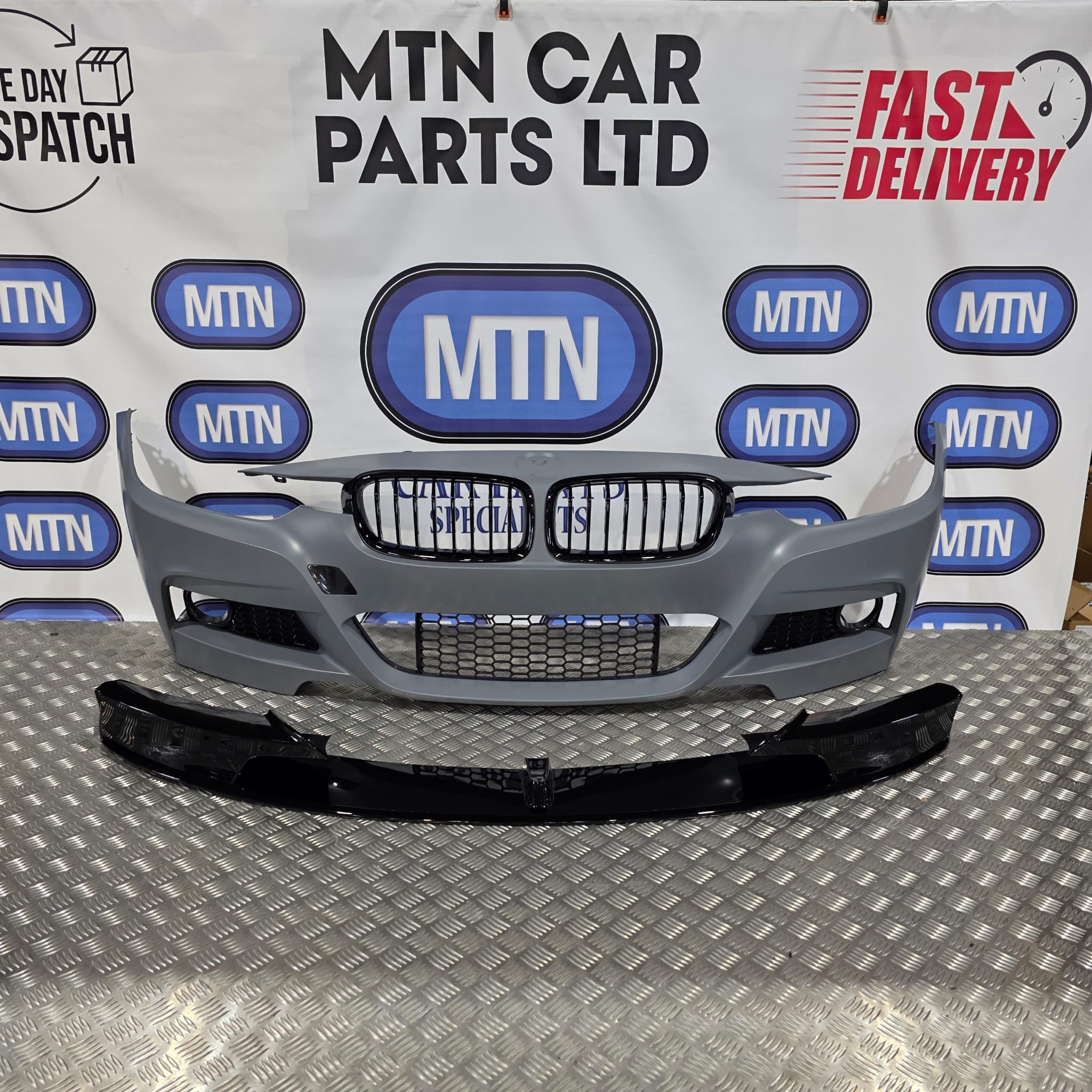 Front Bumper For BMW 3 Series 11-19 F30 F31 M Sport Splitter Kidney Grill Fogs