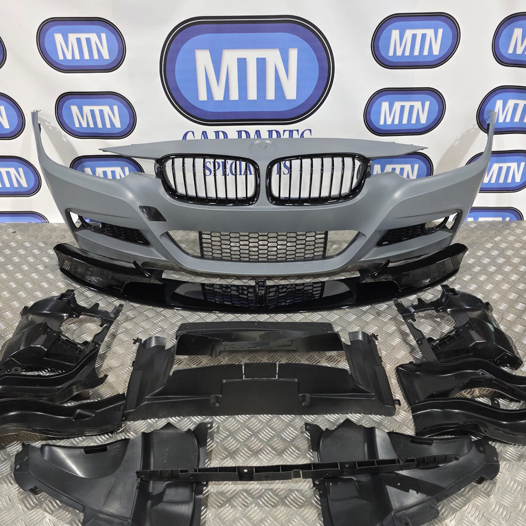 Front Bumper For BMW 3 Series 11-19 F30 F31 M Sport Splitter Kidney Grill Fogs